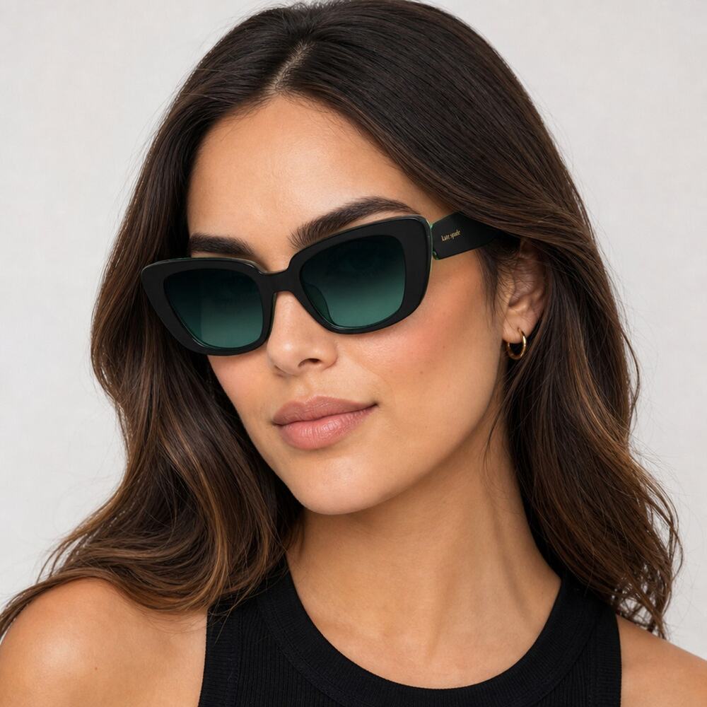 NEW Kate Spade FABIA/S 07ZJIB Black Green Sunglasses authentic
